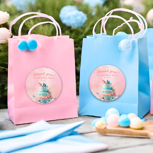 Beautiful Butterflies Twins Baby Shower Classic Round Sticker