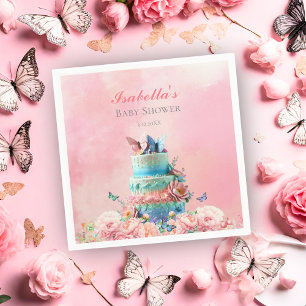 Beautiful Butterflies Twins Baby Shower Napkin