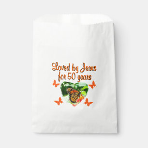 BEAUTIFUL BUTTERFLY 50TH BIRTHDAY DESIGN FAVOUR BAG