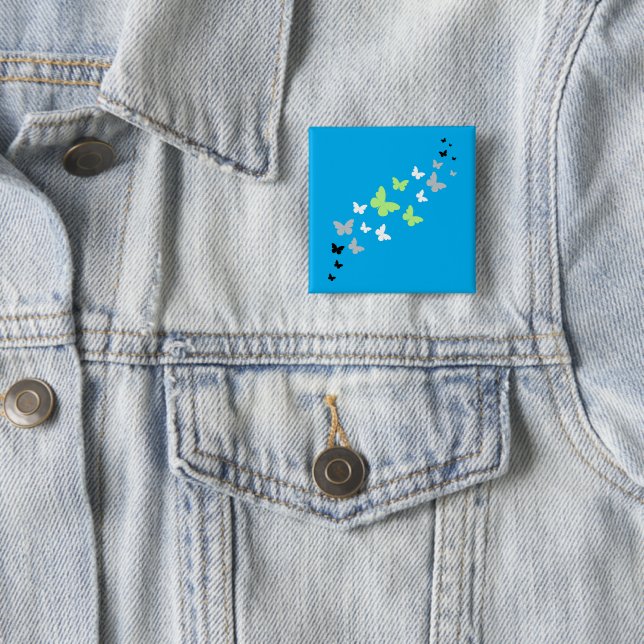Beautiful Butterfly Agender Pride  15 Cm Square Badge (In Situ)
