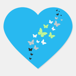 Beautiful Butterfly Agender Pride Heart Sticker