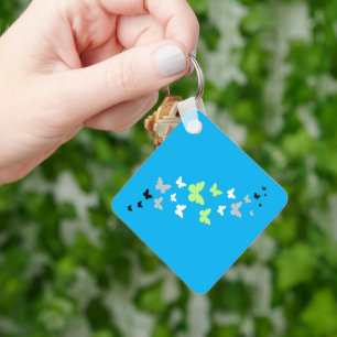 Beautiful Butterfly Agender Pride Key Ring