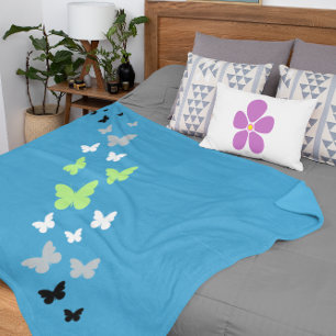 Beautiful Butterfly Agender Pride  Sherpa Blanket