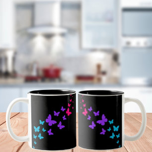 Beautiful Butterfly Androgynous Pride Design Two-Tone Coffee Mug