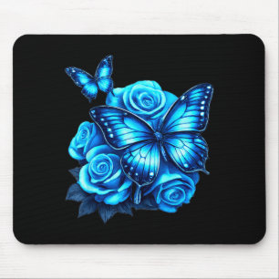Beautiful Butterfly Blue Butterfly Lovers Women Mouse Pad