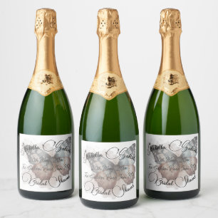 Beautiful Butterfly Bridal Shower Favour Sparkling Wine Label
