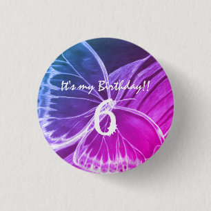Beautiful Butterfly Button It's my birthday 6