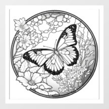 Beautiful Butterfly Colouring Window Cling
