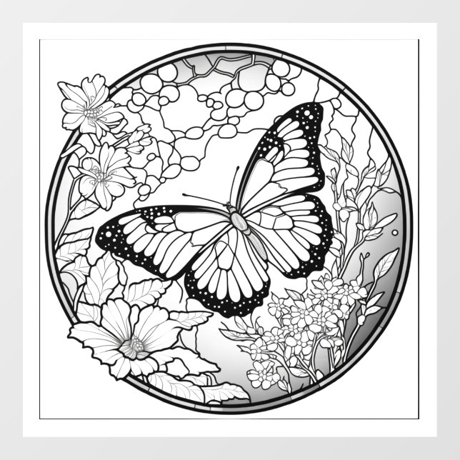 Beautiful Butterfly Colouring Window Cling (Sheet)