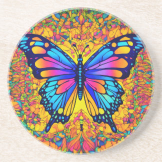 Beautiful Butterfly Design Sandstone Coaster