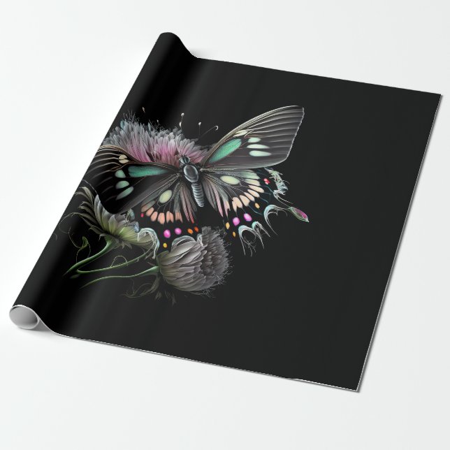 beautiful-butterfly-flower wrapping paper (Unrolled)