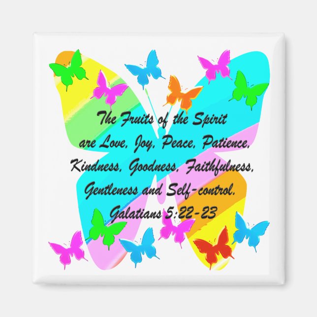 BEAUTIFUL BUTTERFLY FRUIT OF THE SPIRIT GALATIANS MAGNET (Front)
