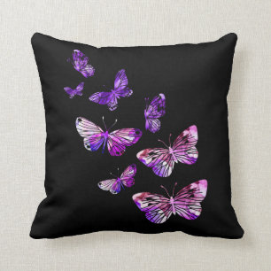 Beautiful Butterfly Girls Purple Butterlies Cushion