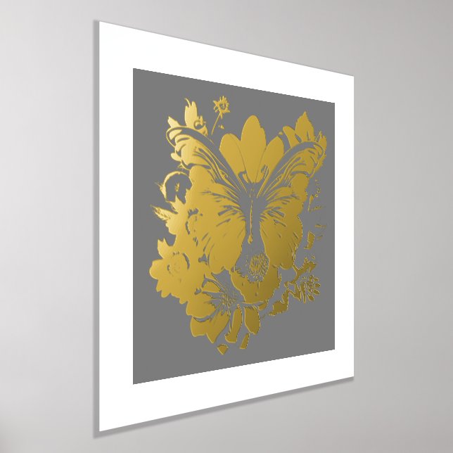 Beautiful Butterfly Gold Foil Foil Prints (Laydown)