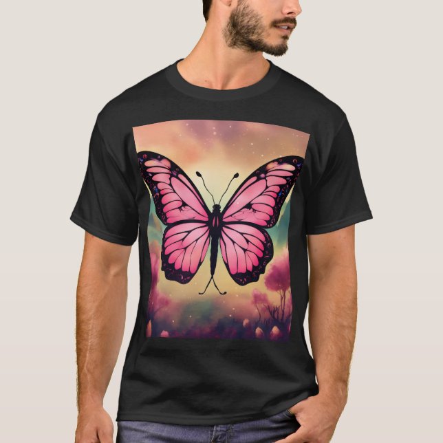 Beautiful Butterfly Graphic T-Shirt – Stylish Natu (Front)