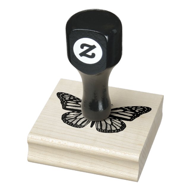 Beautiful Butterfly Hand Drawn Rubber Stamp (Stamp)