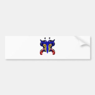 Beautiful butterfly icon glass bumper sticker