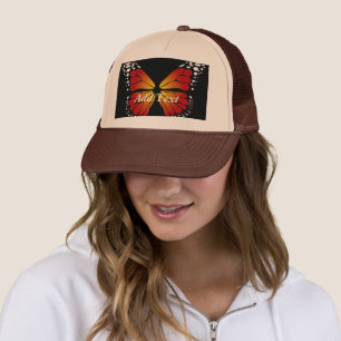 Beautiful Butterfly Image Add Text Printed-Cap  Trucker Hat
