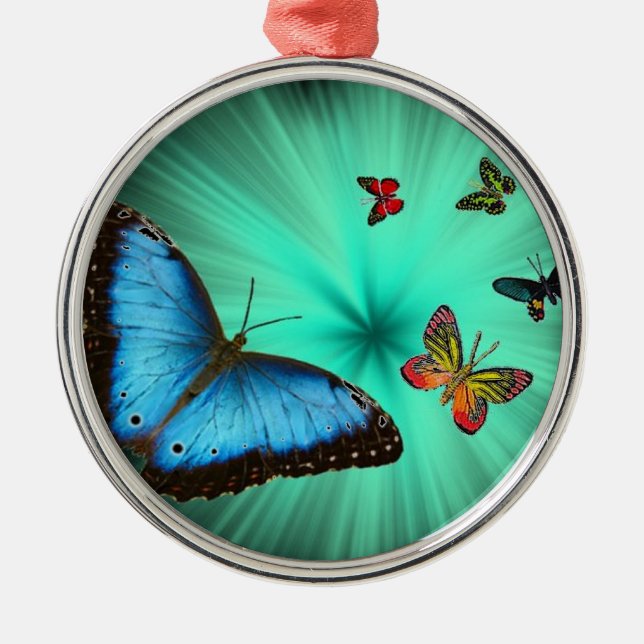 Beautiful Butterfly Journey Metal Ornament (Front)