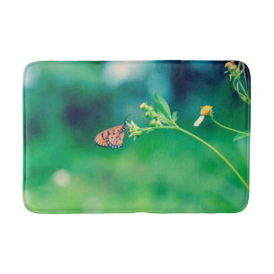 Beautiful Butterfly on a flower - Vintage Bath Mat