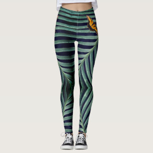 Beautiful Butterfly On A Leaf Leggings