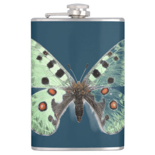 Beautiful Butterfly on dark blue Flask