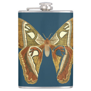 Beautiful Butterfly on dark blue Flask