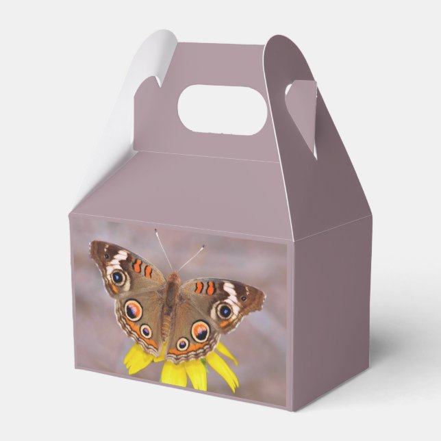 Beautiful Butterfly on Yellow Flower  Favour Box (Front Side)