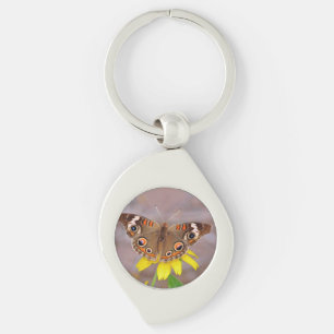 Beautiful Butterfly on Yellow Flower Key Ring