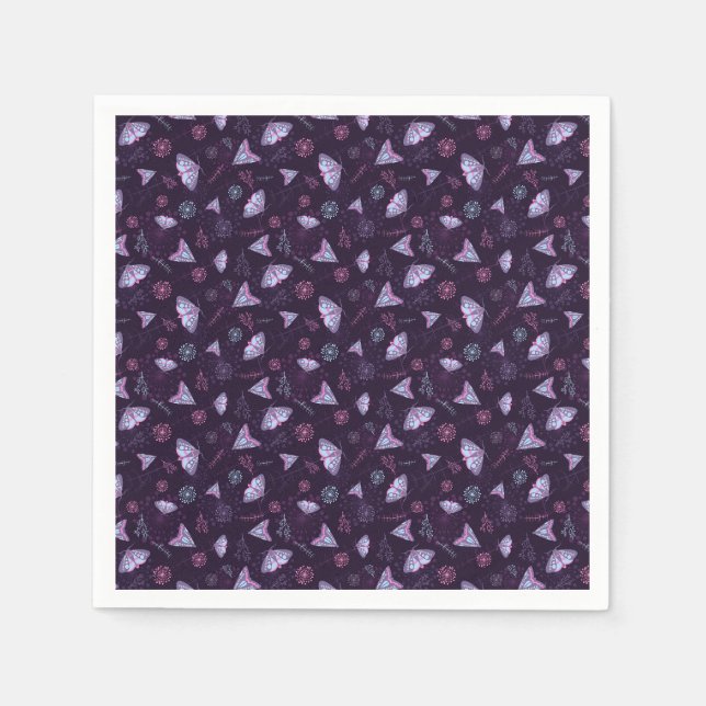 Beautiful Butterfly pattern blue Napkin (Front)