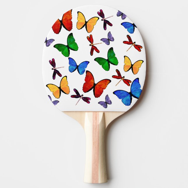 Beautiful Butterfly Pattern Ping Pong Paddle (Front)