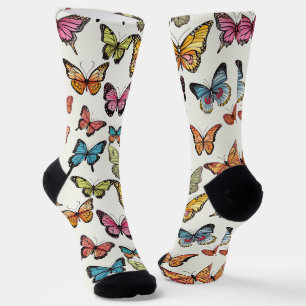 Beautiful Butterfly Pattern Socks