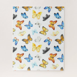 Beautiful Butterfly Pattern with Name Jigsaw Puzzle