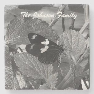 Beautiful Butterfly Personalise your family Stone Coaster