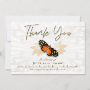Beautiful Butterfly Photo 5x7 Sympathy Thank You Invitation