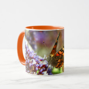 Beautiful Butterfly pollinating flowers Mug