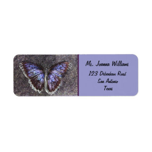 Beautiful Butterfly/Purple. Return Address Label