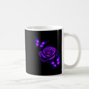 Beautiful butterfly purple rose butterfly lovers coffee mug