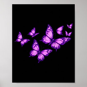 Beautiful Butterfly Purple Rose Butterfly Lovers Poster