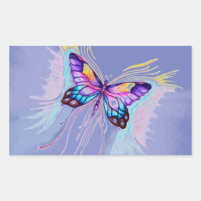 Beautiful Butterfly Rectangular Sticker (Front)