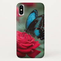Beautiful Butterfly Red Rose -