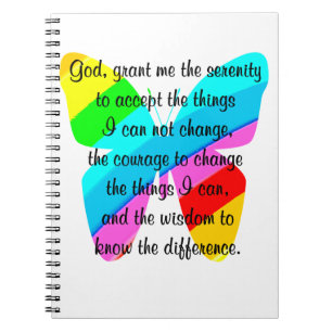 BEAUTIFUL BUTTERFLY SERENITY PRAYER DESIGN NOTEBOOK