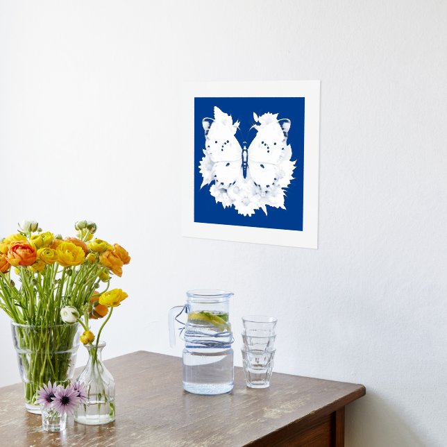 Beautiful Butterfly Silver Foil Prints (Laydown (Kitchen))