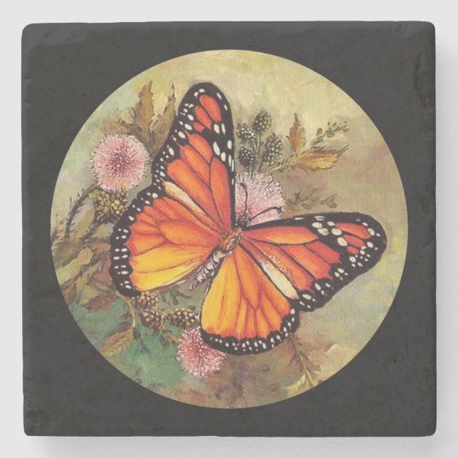 Beautiful Butterfly Stone Coaster (Front)