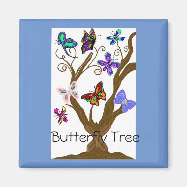 Beautiful Butterfly Tree Magnet (Front)