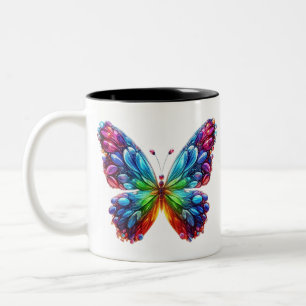 Beautiful Butterfly Two-Tone Coffee Mug