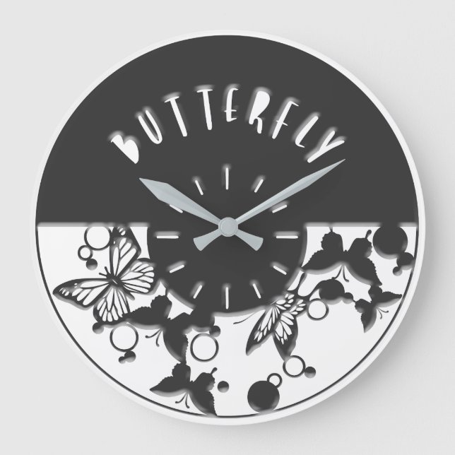 Beautiful Butterfly Wall Clock (Front)