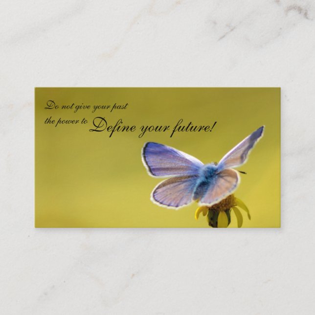 Beautiful butterfly with motivational quote business card (Front)
