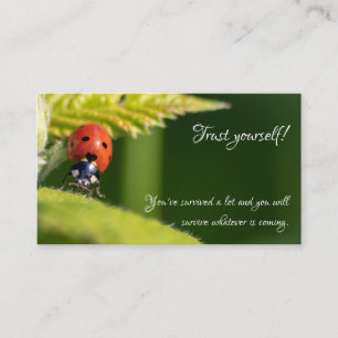 Beautiful butterfly with motivational quote business card