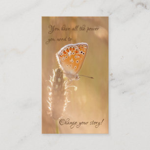 Beautiful butterfly with motivational quote business card